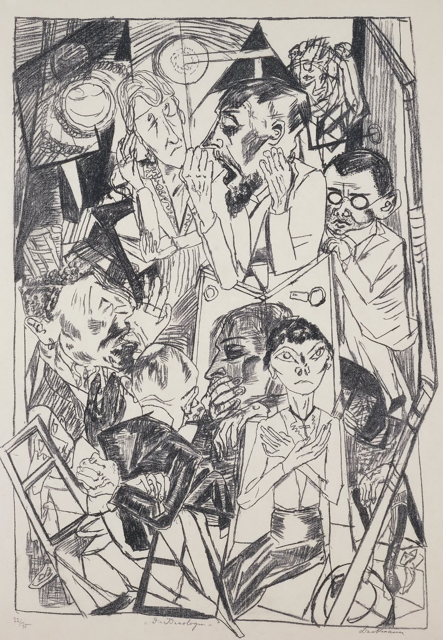 Az ideológusok, Max Beckmann (1884-1950), metszet. Németország, XX. század. alkotó: Max Beckmann