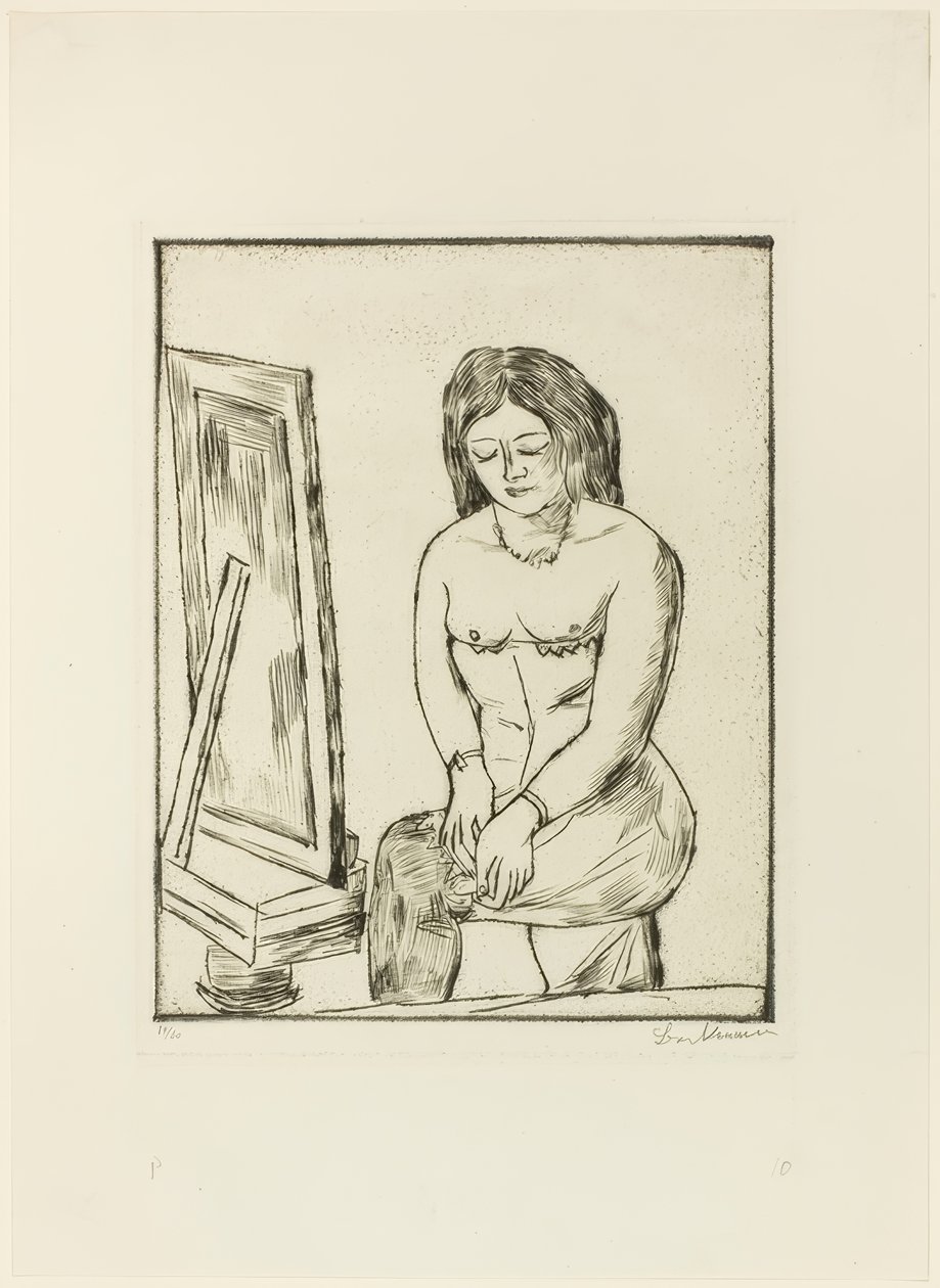 WC (a tükör előtt) alkotó: Max Beckmann