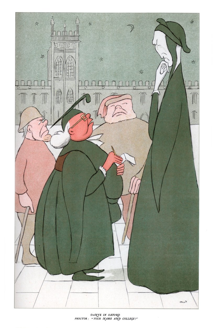 Dante Oxfordban, Proctor: Your Name And College, 1904 alkotó: Henry Maximilian Beerbohm