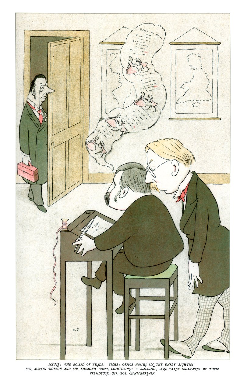 Austin Dobson és Edmund Gosse balladát komponál, 1904 alkotó: Henry Maximilian Beerbohm