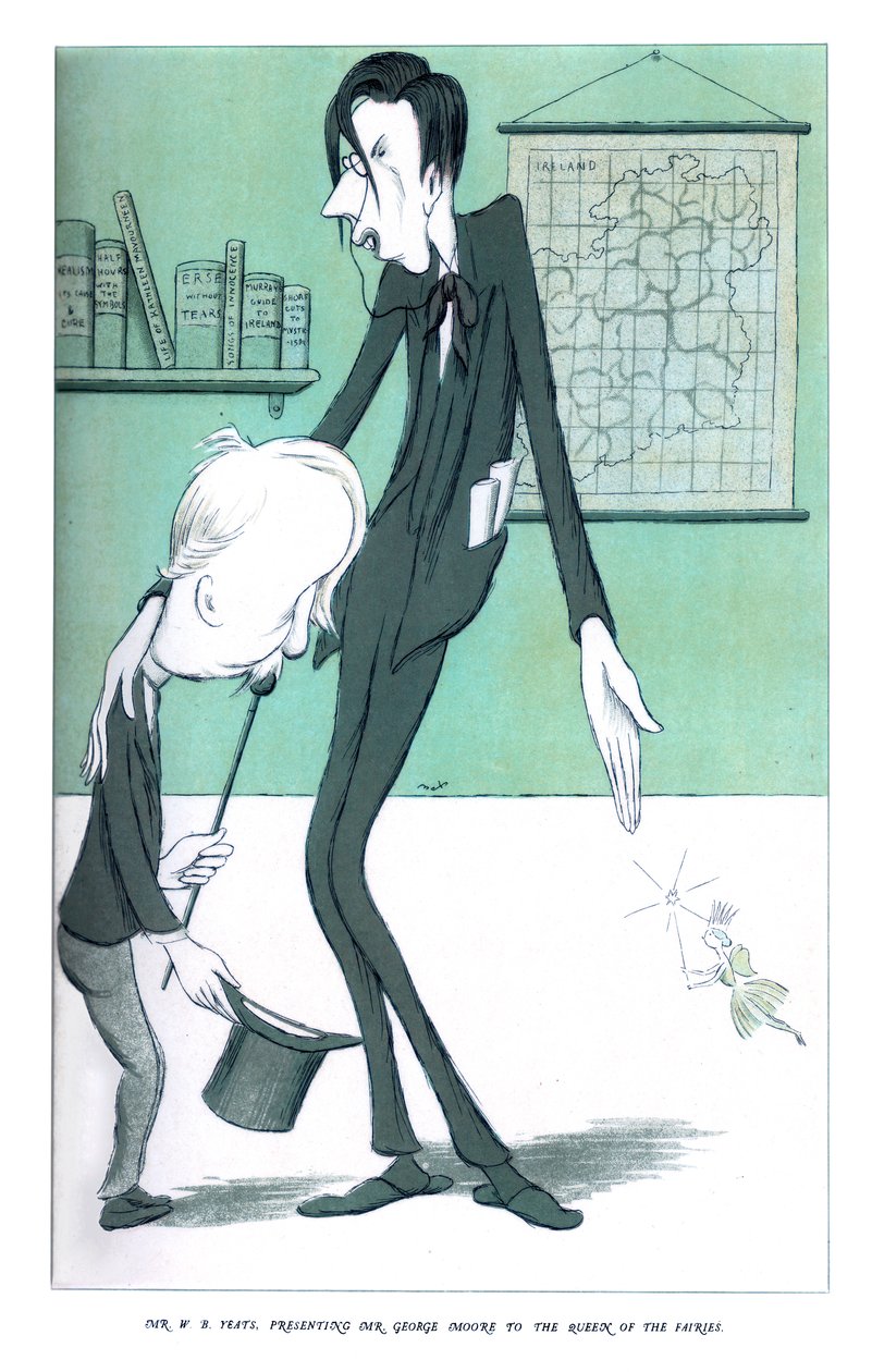 WB Yeats úr, George Moore úr bemutatása a Tündérek Királynőjének, 1904 alkotó: Henry Maximilian Beerbohm