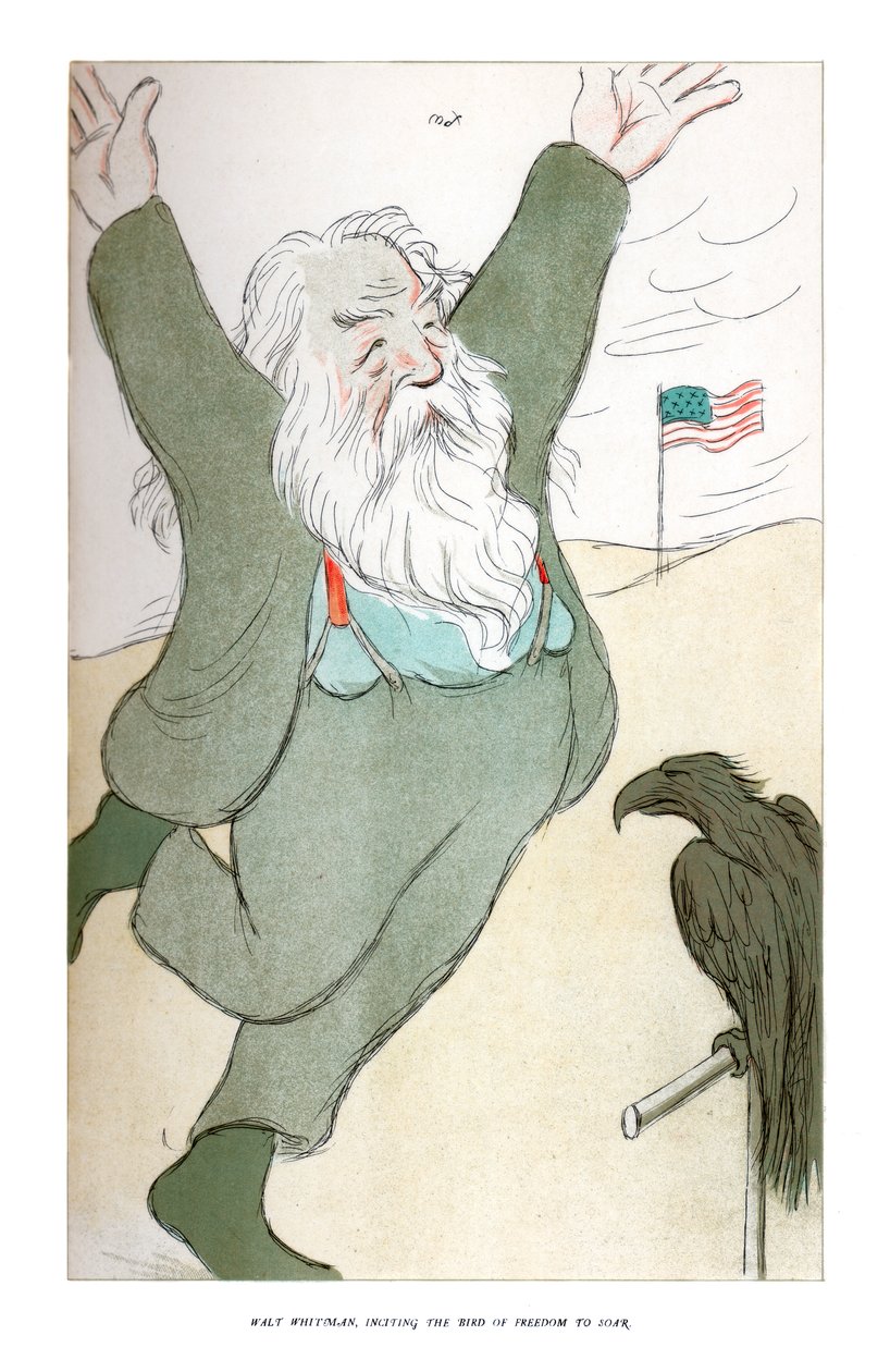 Walt Whitman: A szabadság madarának szárnyra uszítása, 1904. alkotó: Henry Maximilian Beerbohm