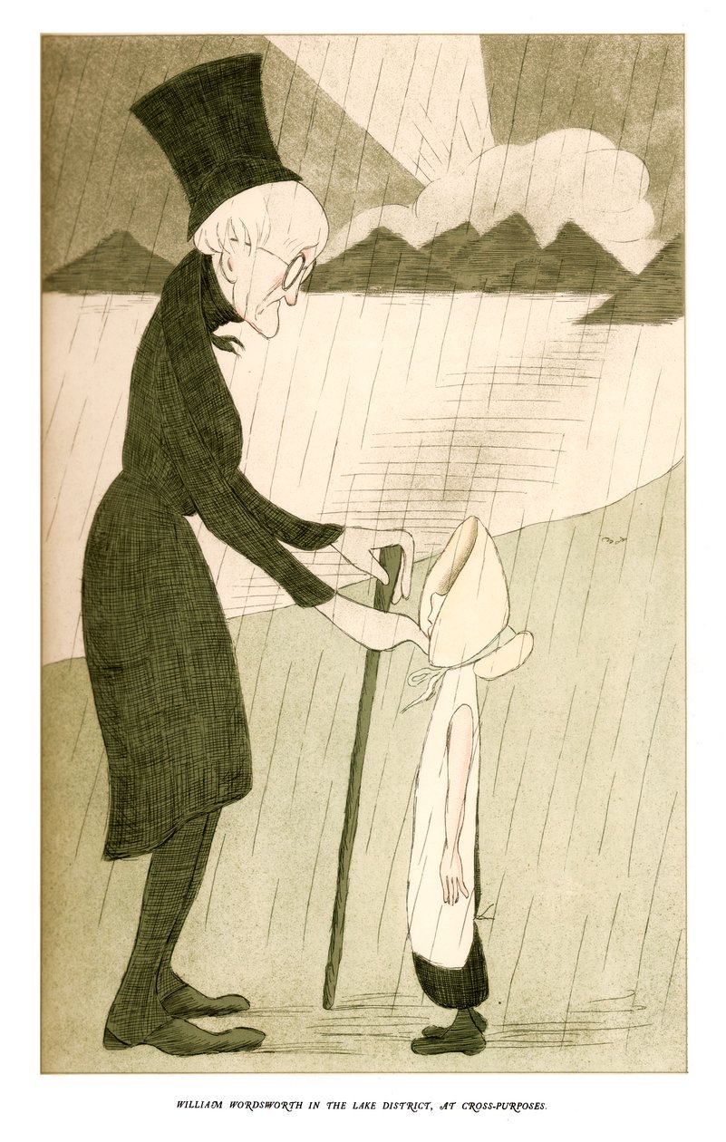 William Wordsworth a Lake Districtben, Cross-Purposes, 1904. alkotó: Henry Maximilian Beerbohm
