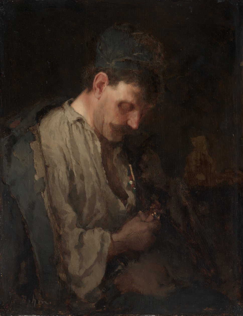 Férfi portré, 1890-es évek eleje (olaj, tábla) alkotó: Max Bohm