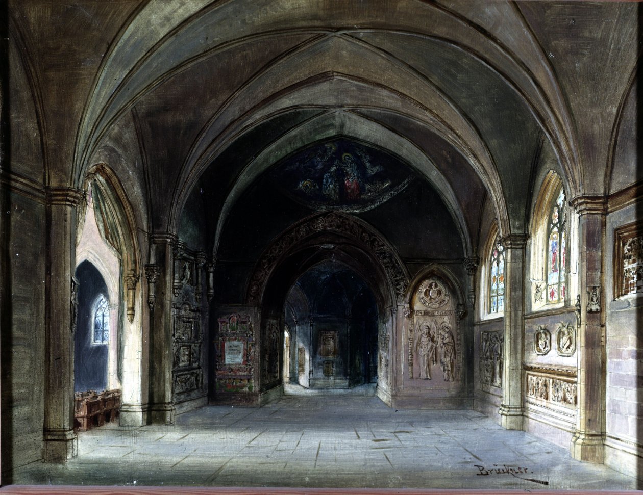 Dekoráció „Die Meistersinger” vagy „Les maitres singteurs de Nuremberg”” című operájához, Richard Wagner. Bruckner szcenográfiája, I. felvonás Wagner Múzeum Bayreuth. alkotó: Max Bruckner