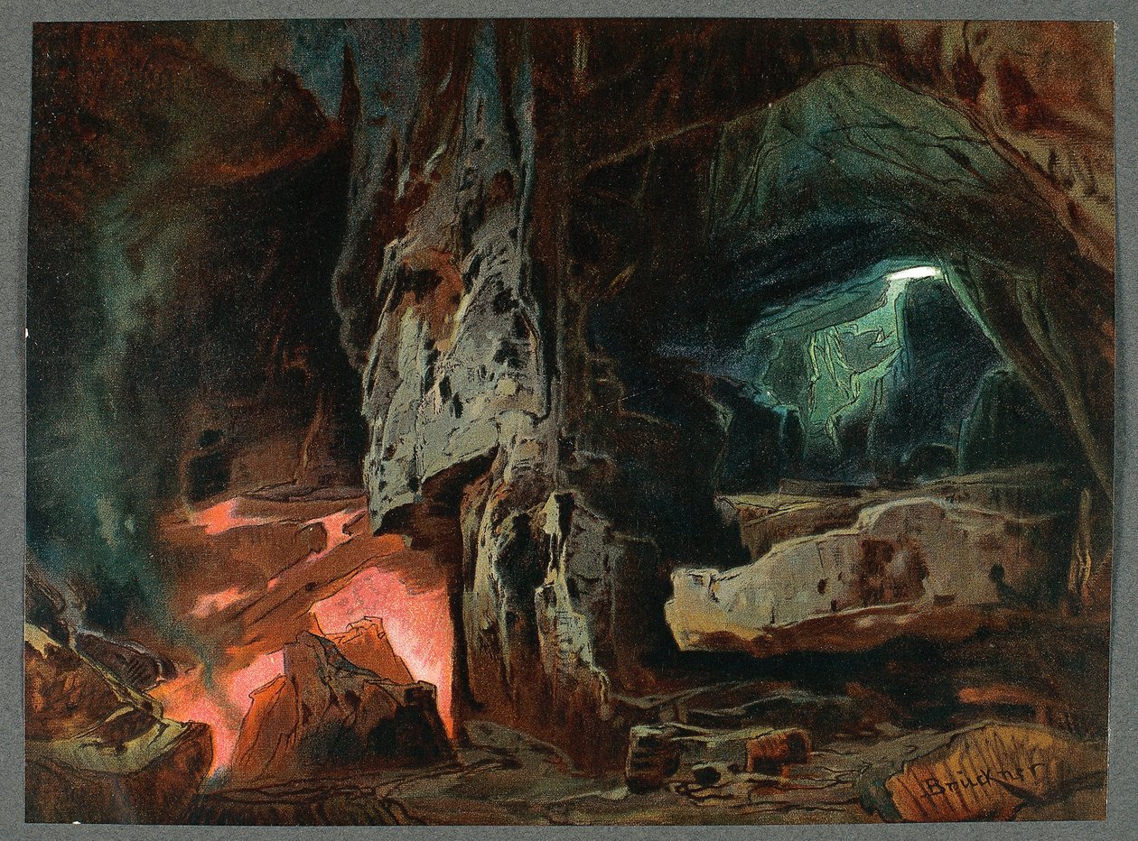 Franciaország, Párizs, Richard Wagner: A Nibelung gyűrűje – A Rajna arany című művének II. felvonásának díszlete alkotó: Max Bruckner