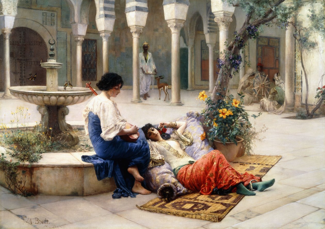 A Hárem udvarán, alkotó: Ferdinand Max Bredt