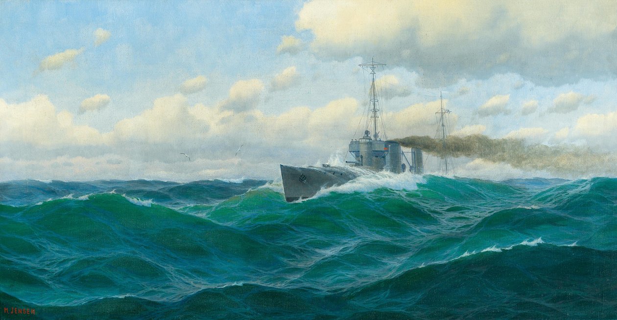 Német: Kanonenboot auf hoher See Gunboat on the High Seas (Kanonenboot a nyílt tengeren) alkotó: Max Jensen