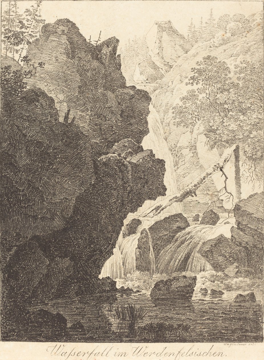 A vízesés (vízesés Werdenfelsben) alkotó: Max Joseph Wagenbauer
