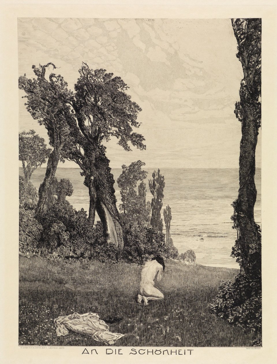 A szépséghez (A halálról, második rész, Opus XI, 12. oldal) alkotó: Max Klinger