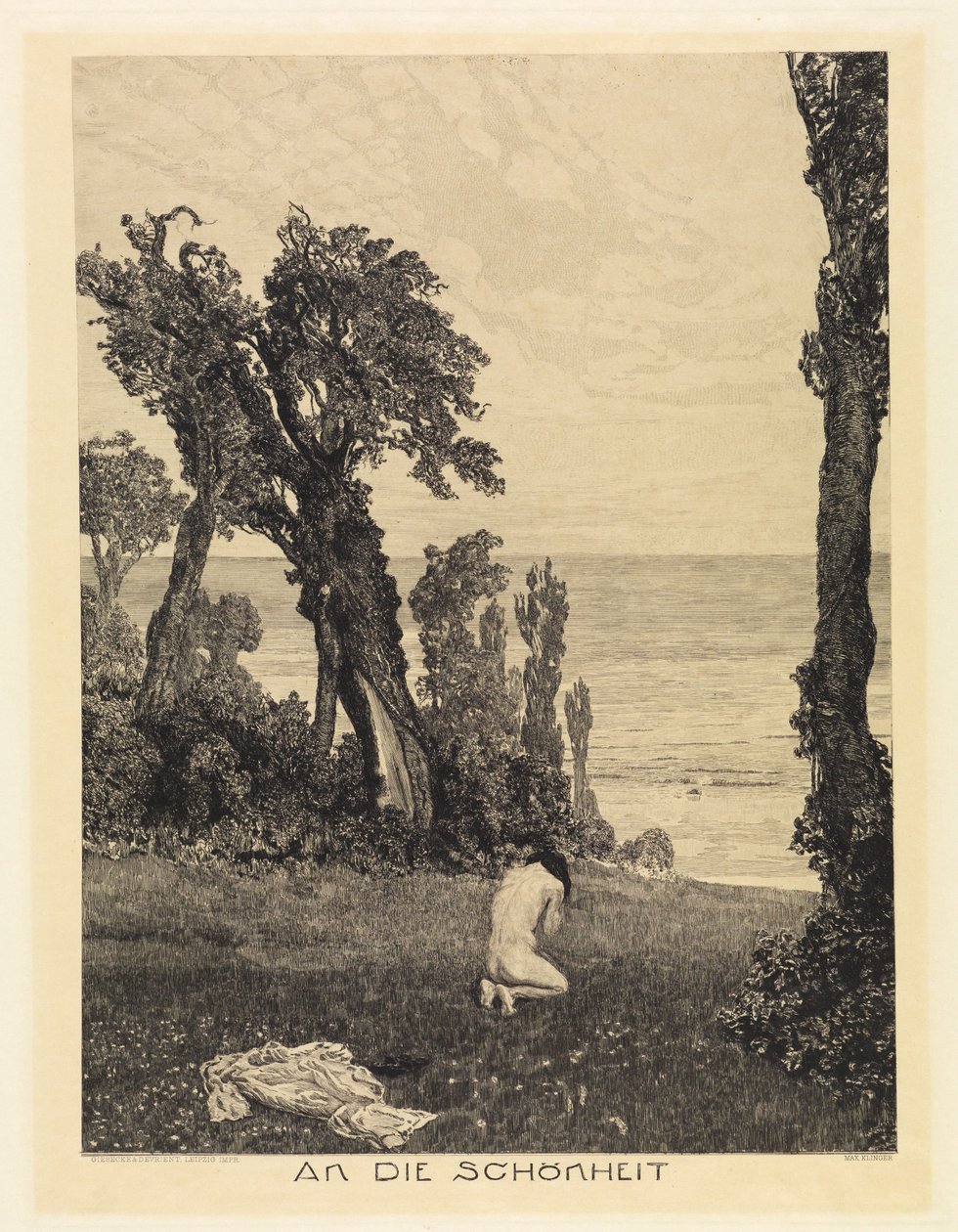 A szépséghez (A halálról, második rész, XI. opus, 12. lap) alkotó: Max Klinger