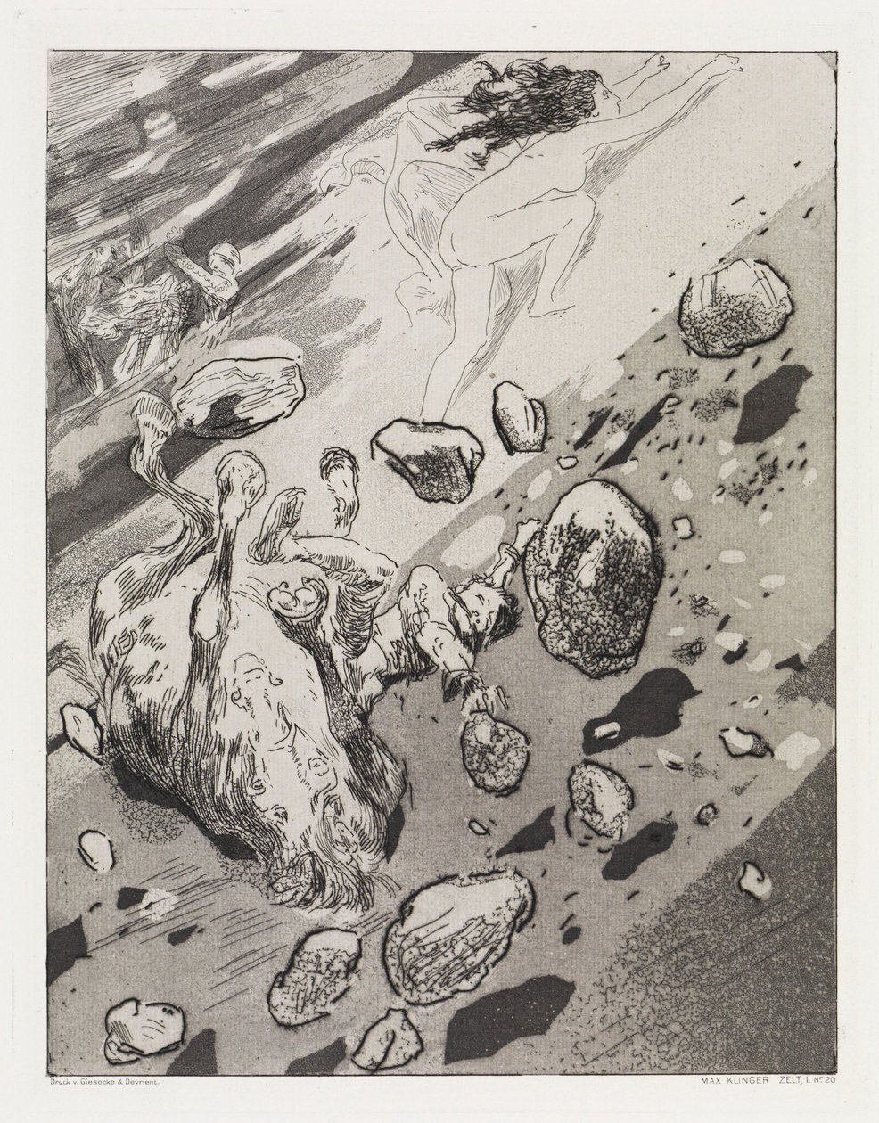 Hegyi omlás (Sátor, XIV. mű, 1. rész, 20. sz.) alkotó: Max Klinger