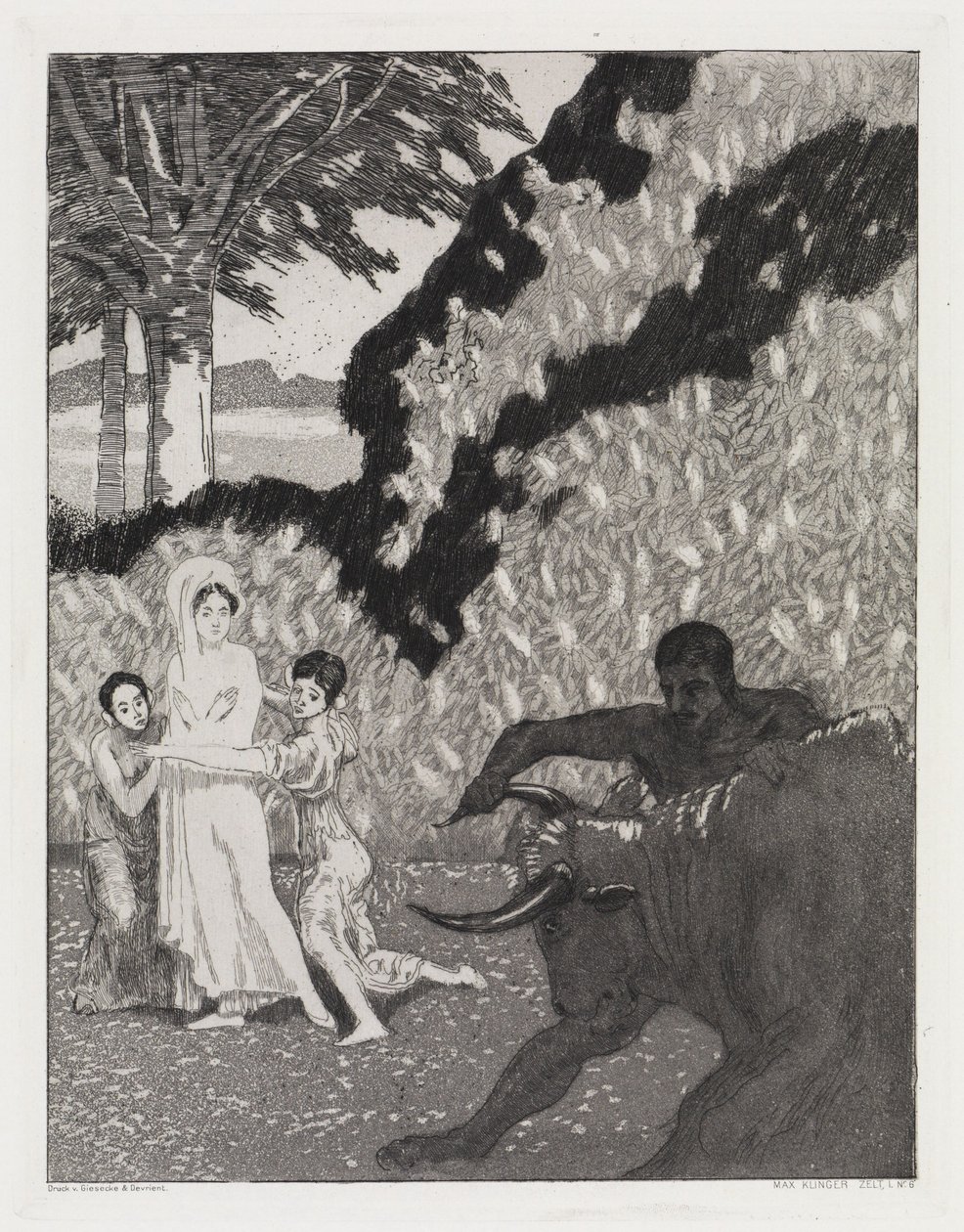 A bika (Sátor, XIV. opus, 1. rész, 6. szám) alkotó: Max Klinger