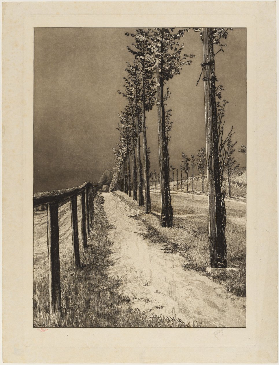 Az országút (Négy táj, VII. opus, 2. lap) alkotó: Max Klinger