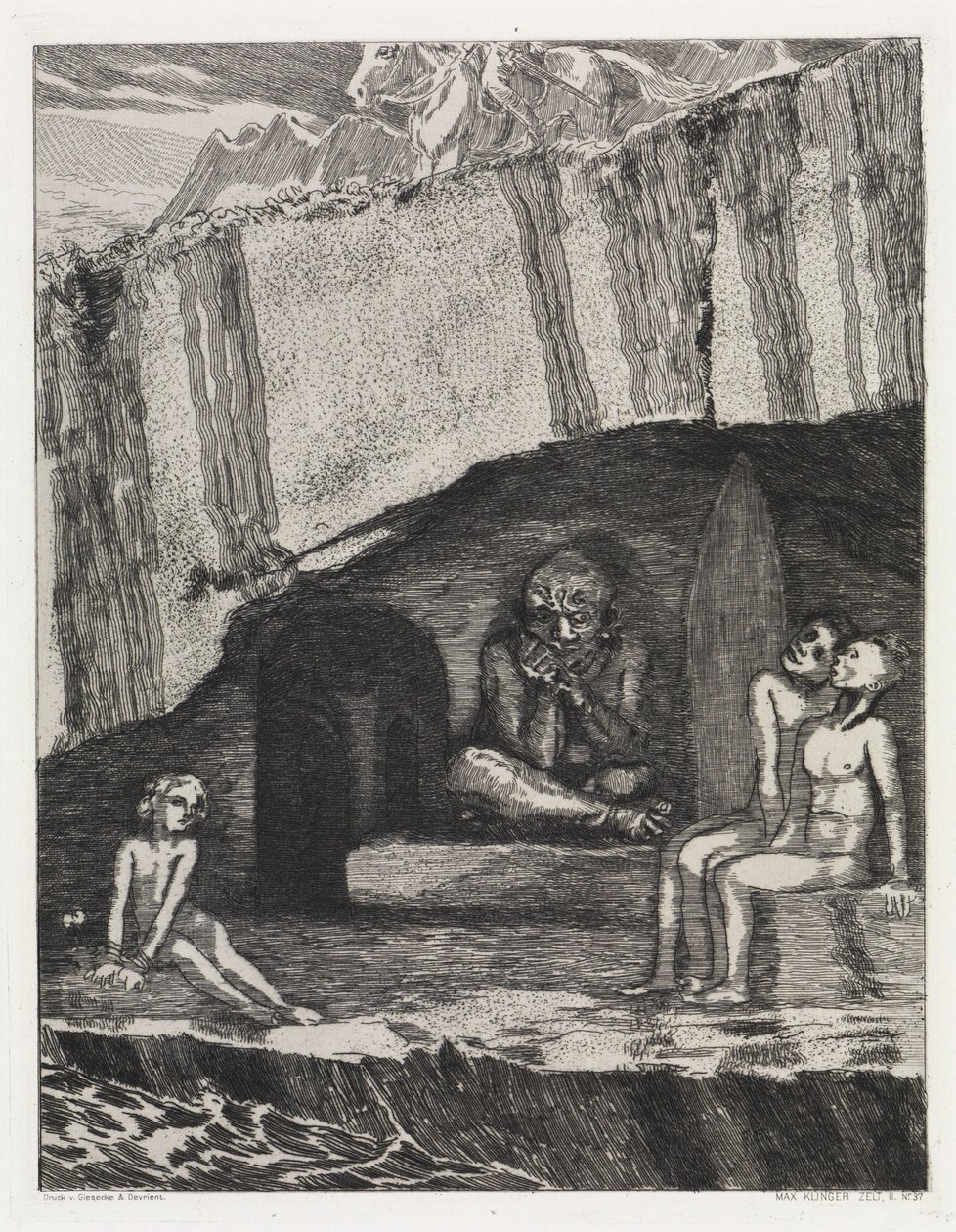 A barlang (Sátor, XIV. mű, 2. rész, 37. szám) alkotó: Max Klinger