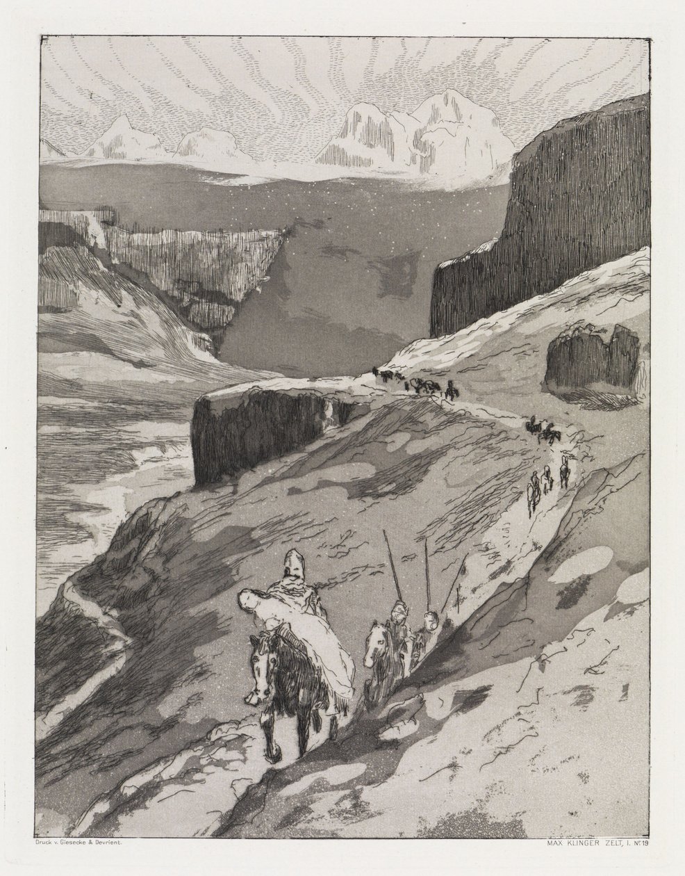 A hegyeken át (Sátor, XIV. mű, 1. rész, 19. sz.) alkotó: Max Klinger