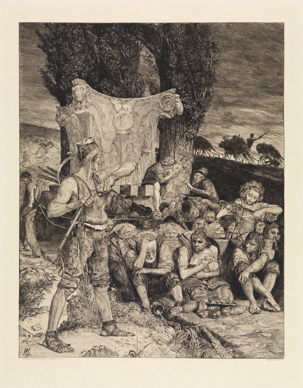 Nyomorúság (A halálról, második rész, XI. opus, 7. tábla) alkotó: Max Klinger