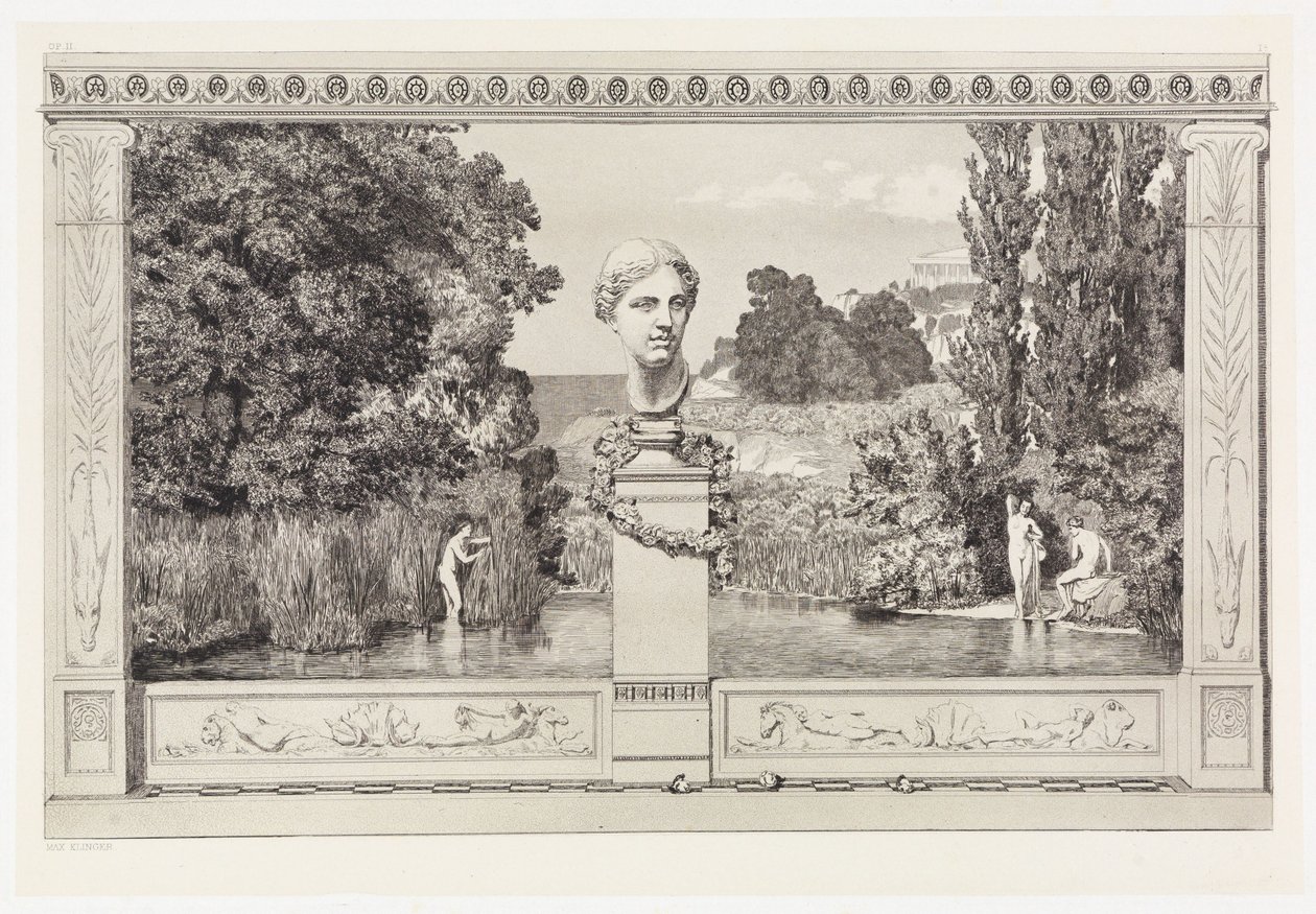 Evocation (címlap / kiegészítő lap) (Ovidiai áldozatok megmentése, II. mű, 1a. lap) alkotó: Max Klinger