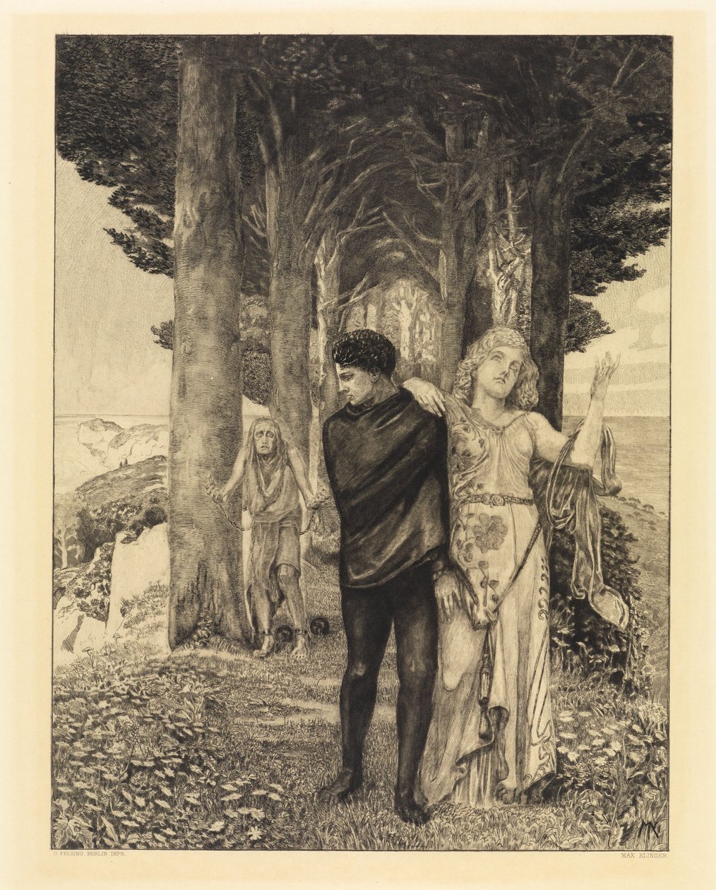 Zseni (Művész) (A halálról, második rész, Opus XI, 3. lap) alkotó: Max Klinger