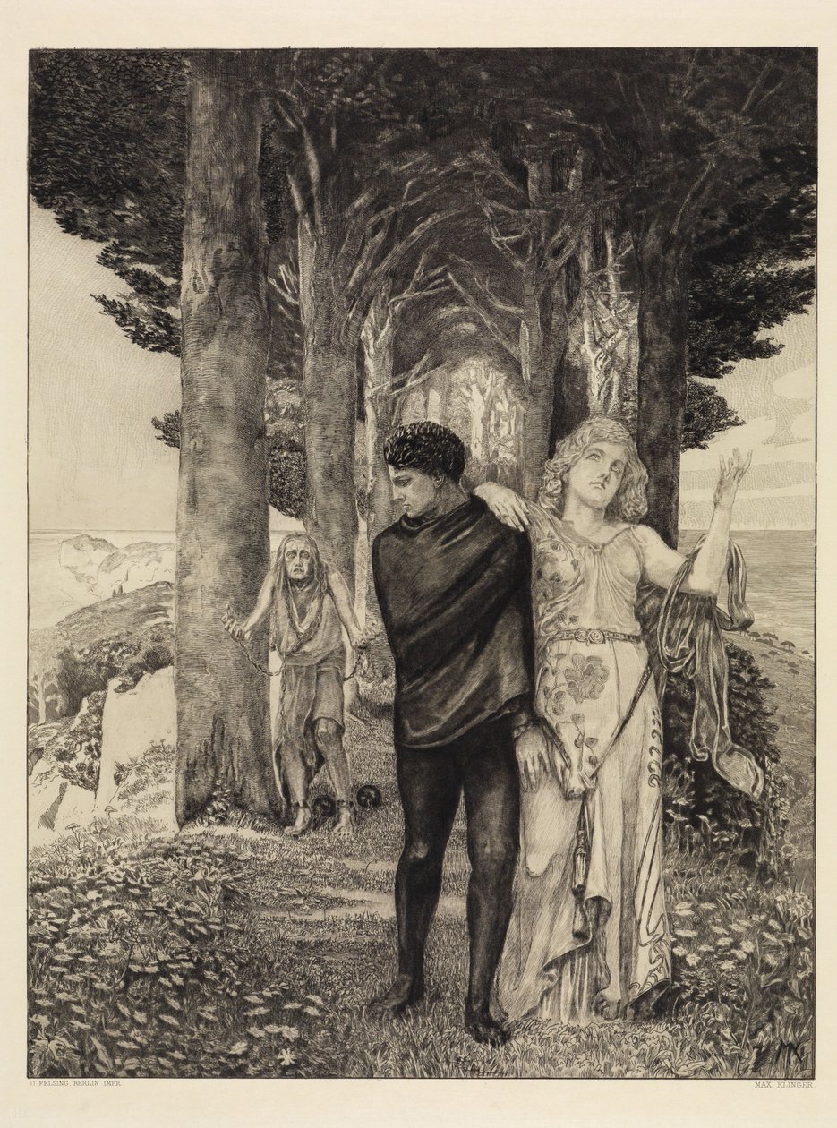 Zseni (Művész) (A halálról, második rész, Opus XI, 3. lap) alkotó: Max Klinger