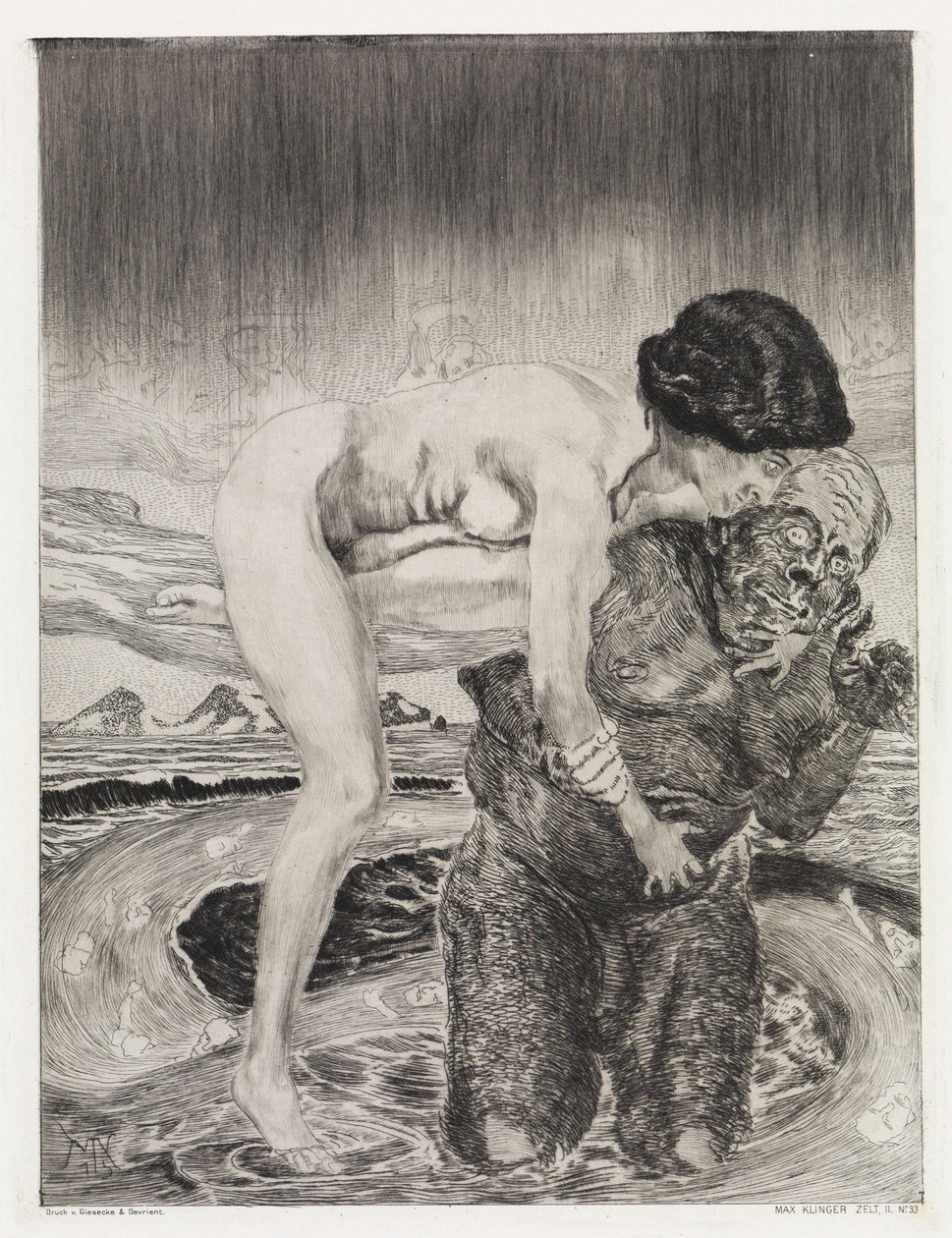 Istennő és varázsló (Sátor, XIV. opus, 2. rész, 33. sz.) alkotó: Max Klinger