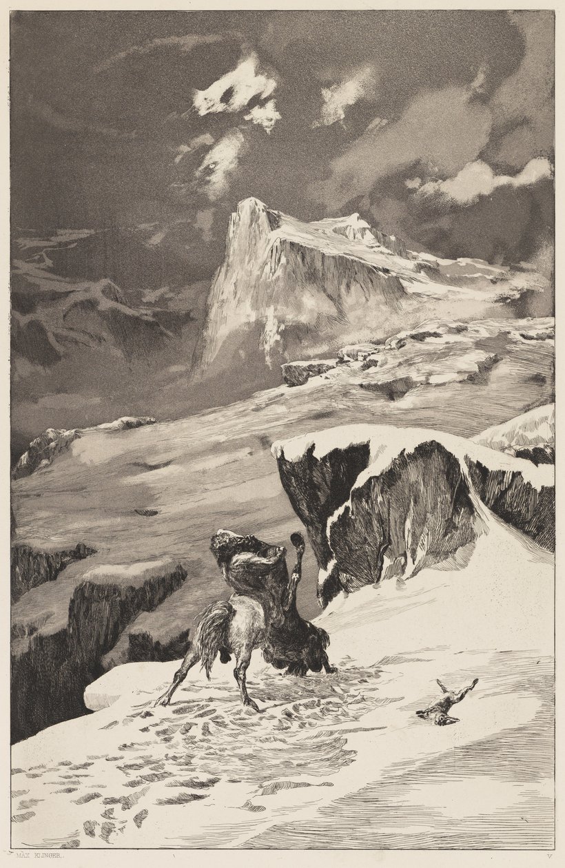 Harcoló kentaurök (Fighting Centaurs) alkotó: Max Klinger