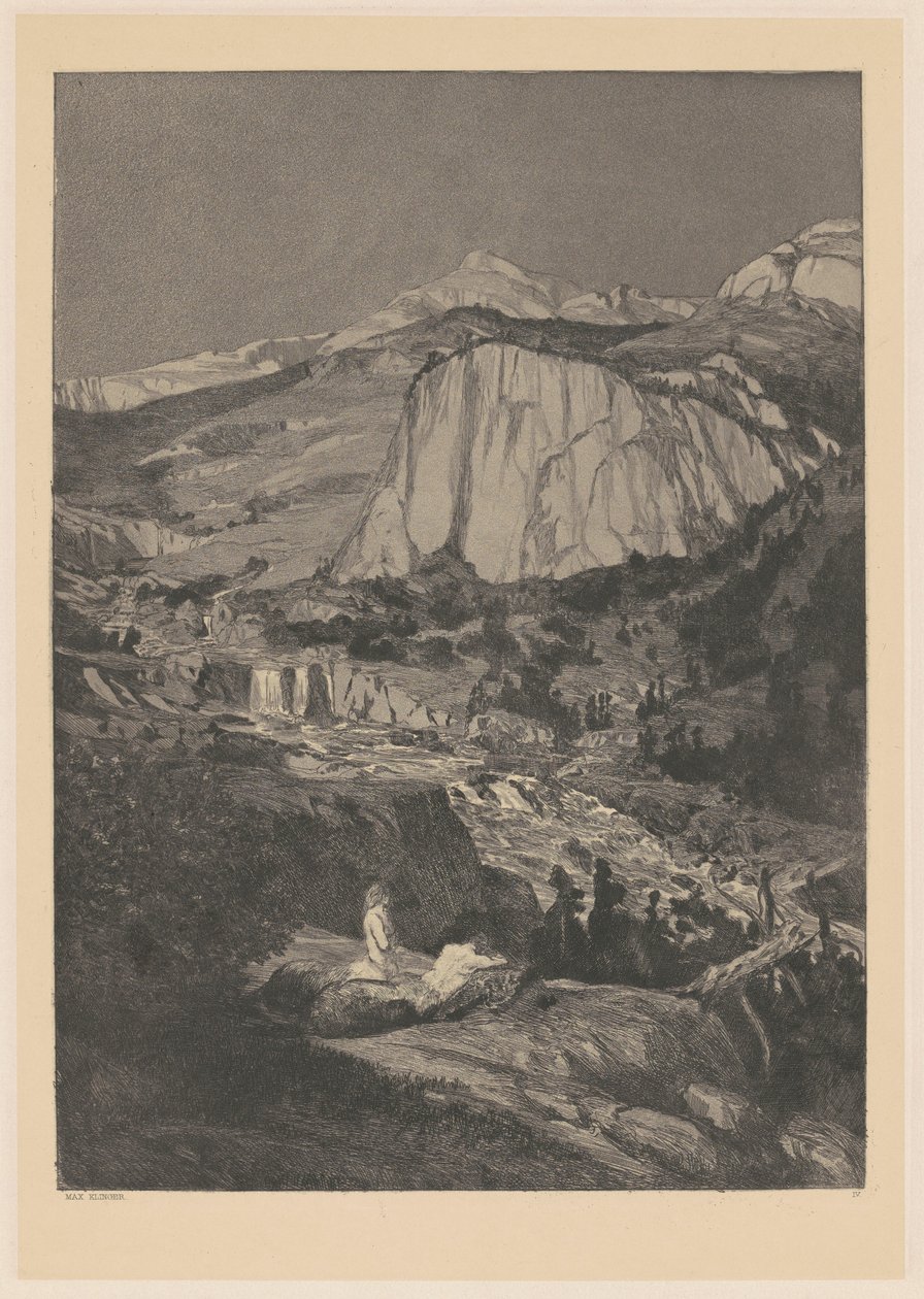 Holdfényes éjszaka (Mondnacht) alkotó: Max Klinger
