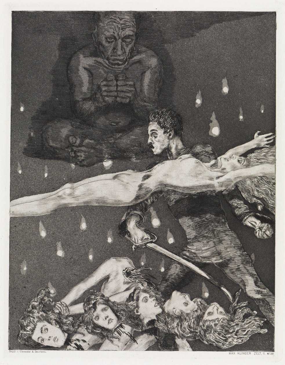 Gyilkosság, Sátor, XIV. opusz, 2. rész, 39. szám alkotó: Max Klinger
