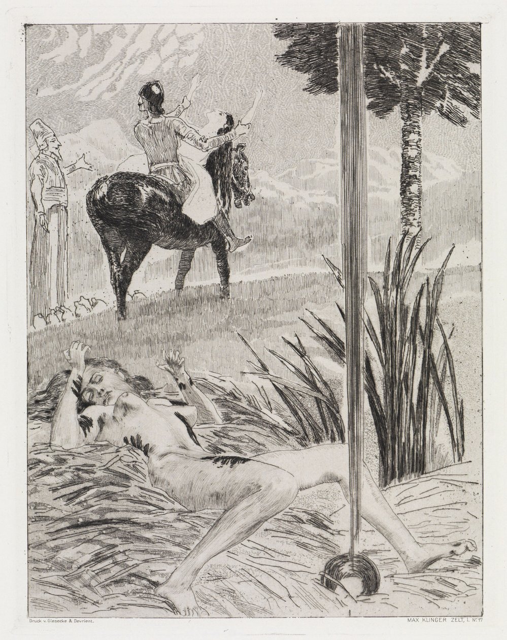 Gyilkosság és emberrablás (Sátor, XIV. mű, 1. rész, 17. szám) alkotó: Max Klinger