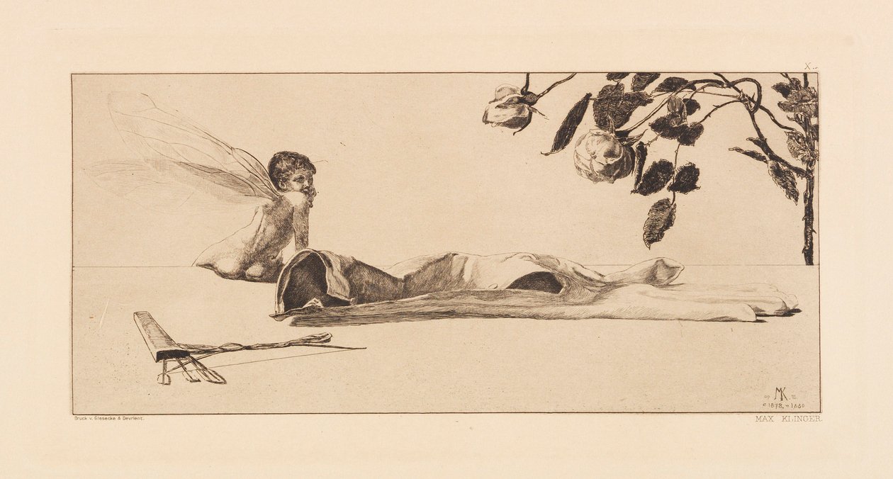 Opus VI, a Parafrázis a kesztyű megtalálásáról, 1881-ből. alkotó: Max Klinger
