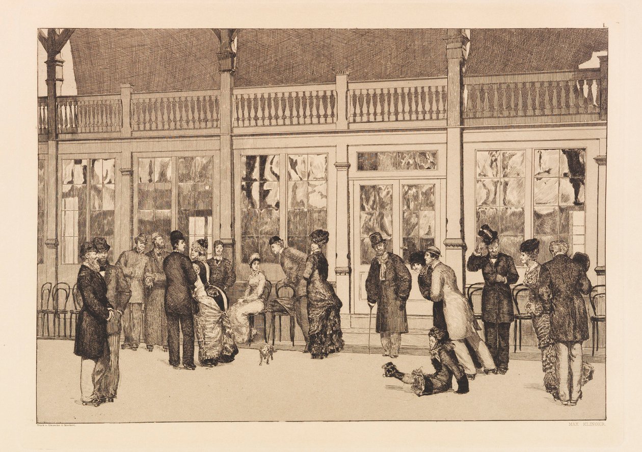 Opus VI, a Parafrázis a kesztyű megtalálásáról, 1881-ből. alkotó: Max Klinger