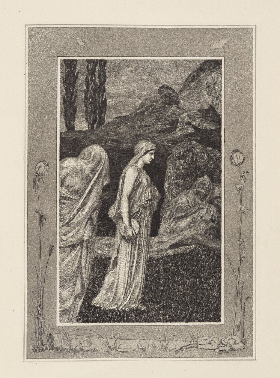 Pszükhé a Tartaroszban (Erósz és Pszükhé, V. opus, 39. tábla) alkotó: Max Klinger