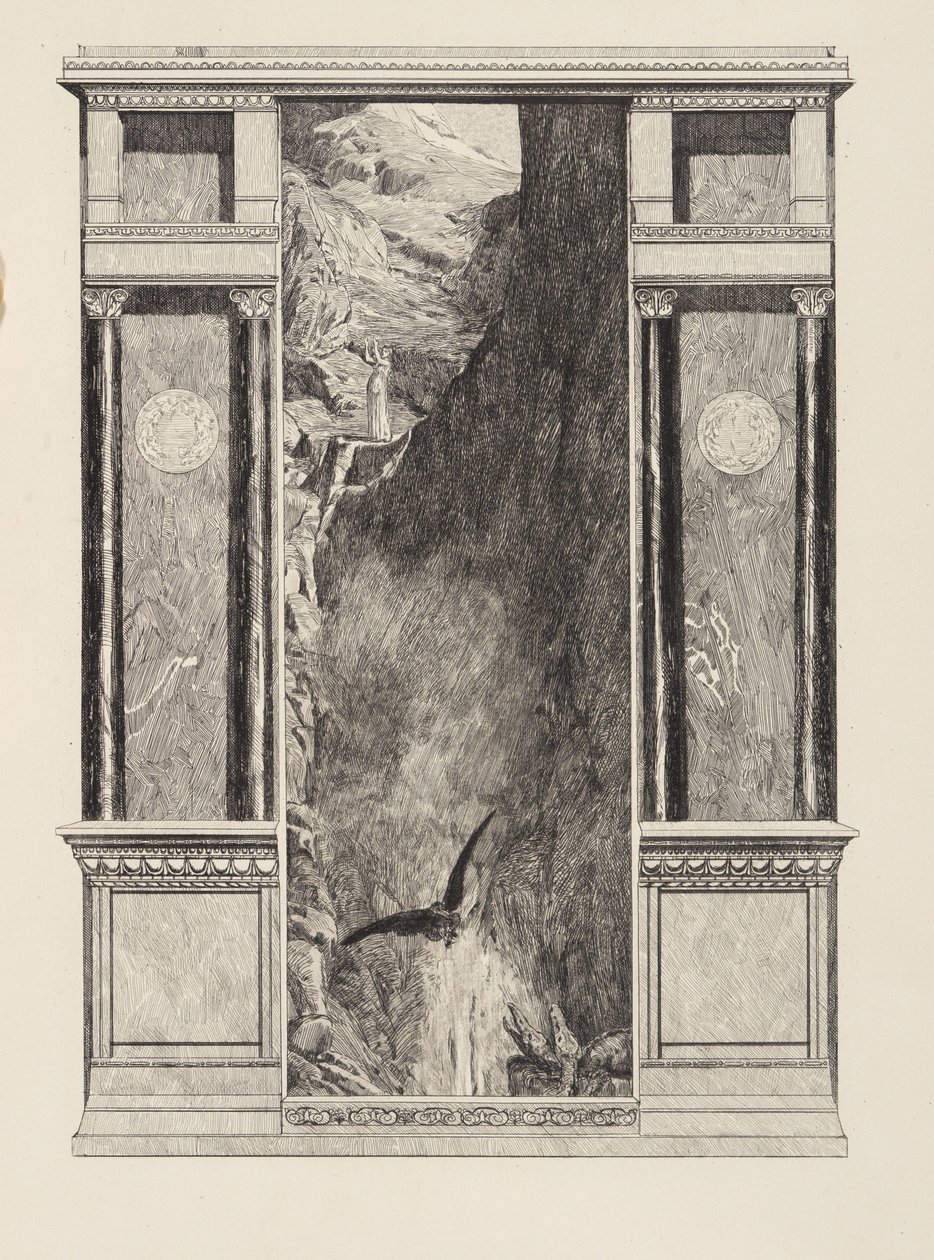 Psziché és Jupiter sasja (Ámor és Psziché, V. opus, 37. lap) alkotó: Max Klinger
