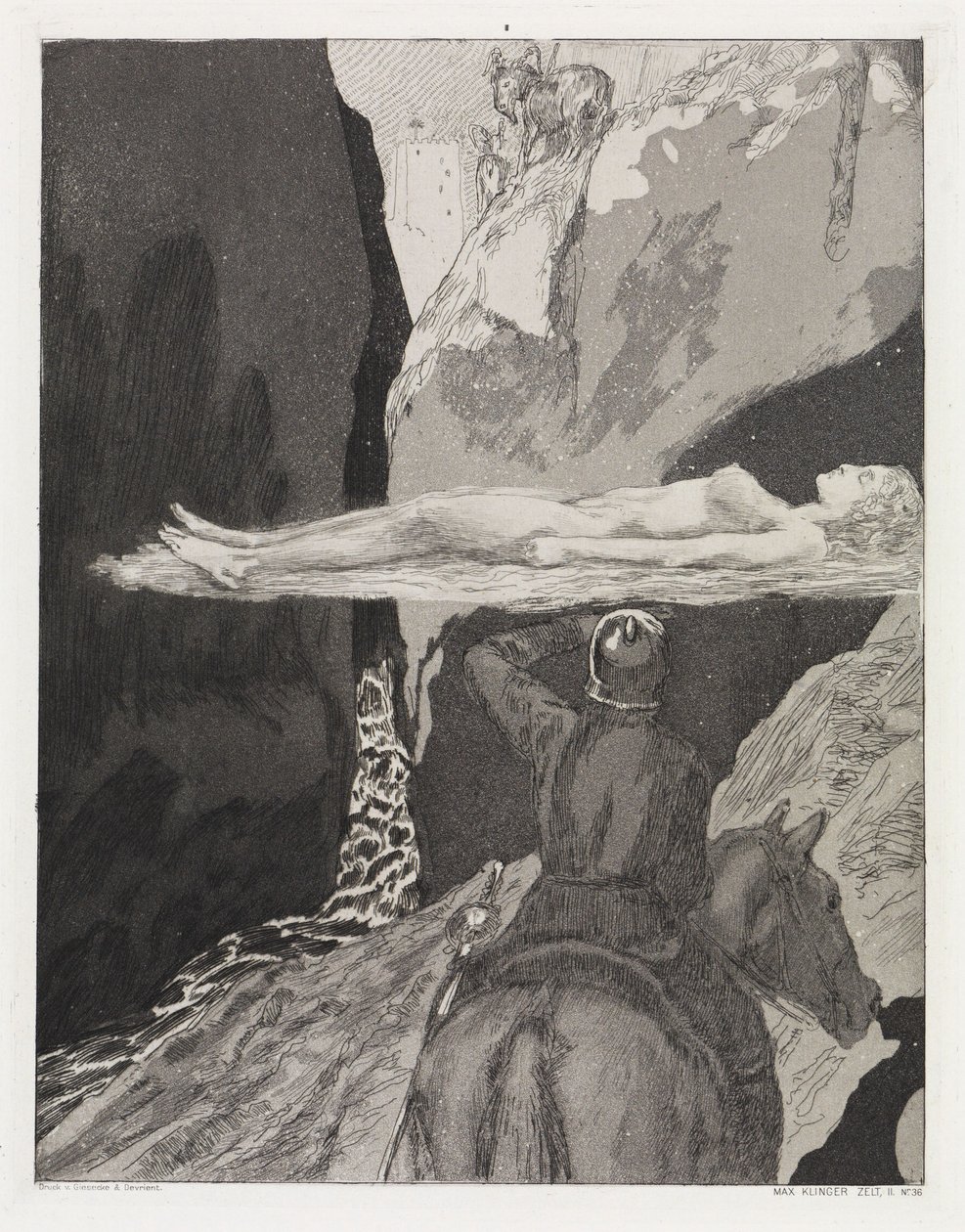 A torony előtt (Sátor, XIV. opus, 2. rész, 36. sz.) alkotó: Max Klinger