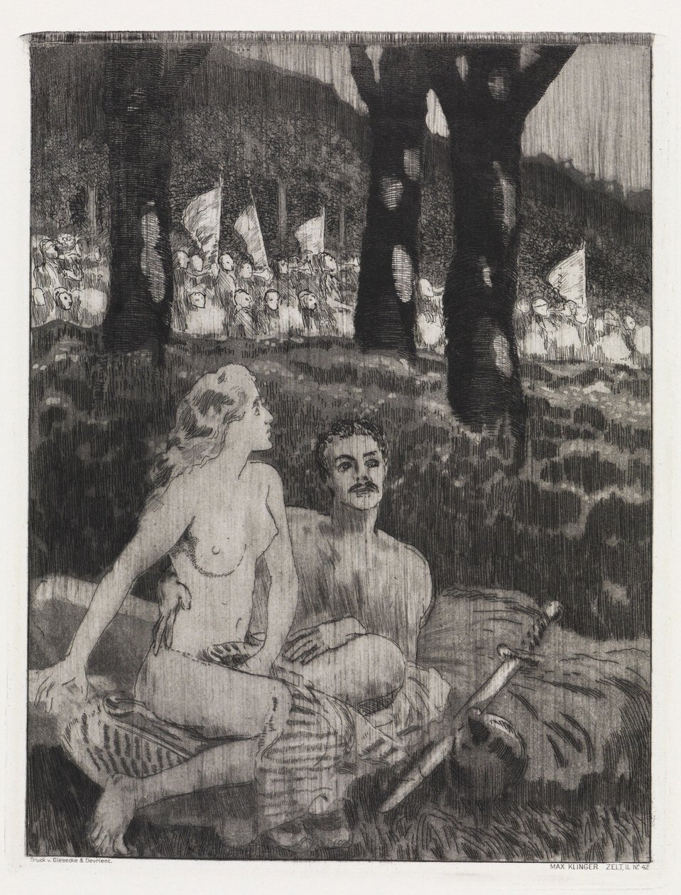 Erdei éjszaka (Sátor, XIV. opus, 2. rész, 42. sz.) alkotó: Max Klinger