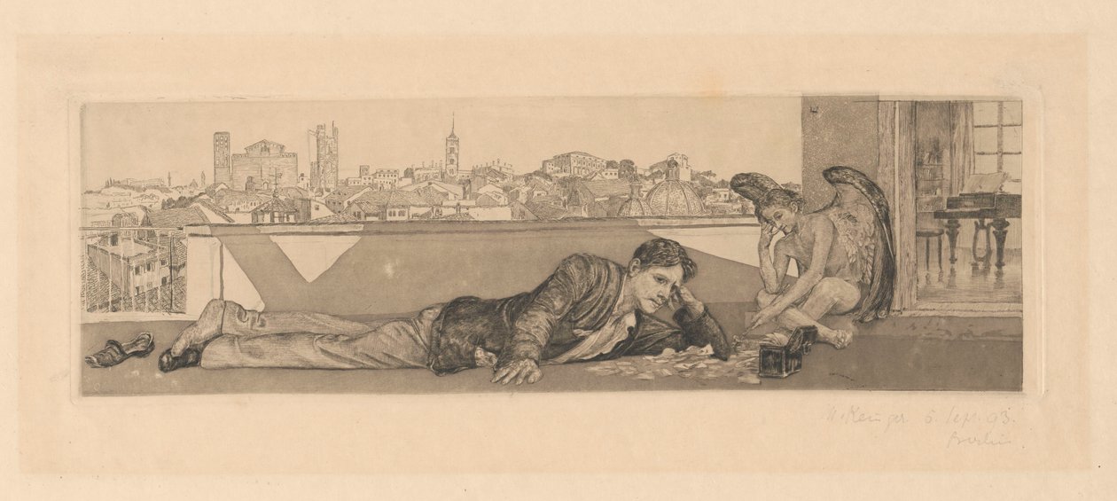 A „Régi szerelemhez”, 2. lap, Brahms-fantázia, Op. XII alkotó: Max Klinger