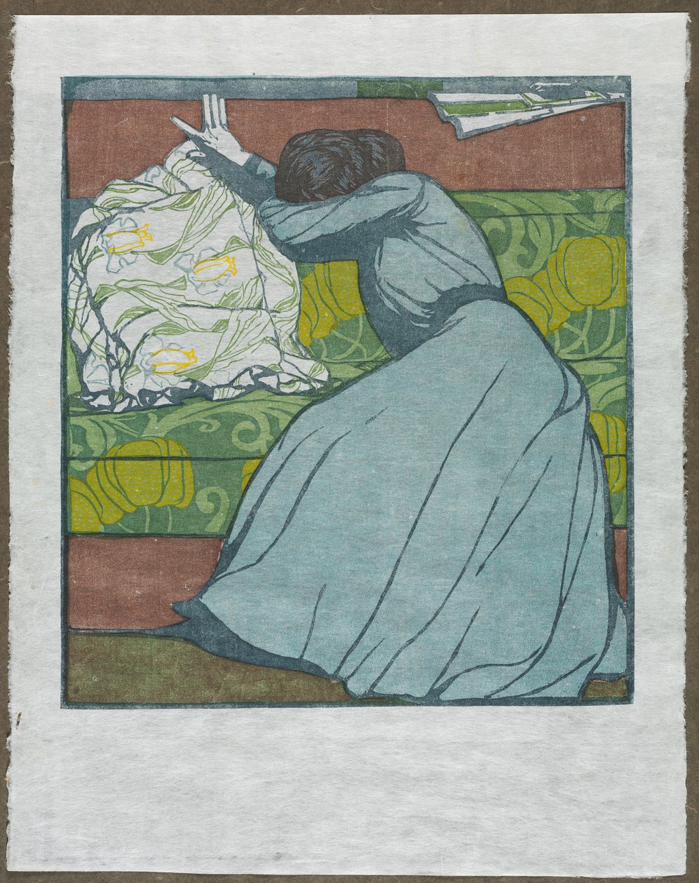 A párna Martha Kurzweil díván ülve, 1903. alkotó: Max Kurzweil