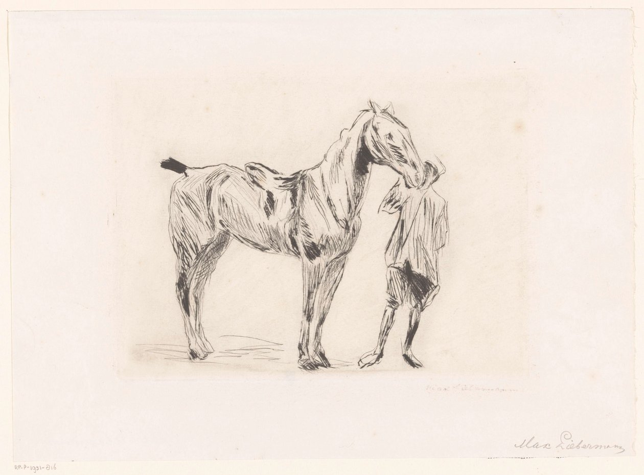 Férfi lovagló lóval alkotó: Max Liebermann (signed by artist)
