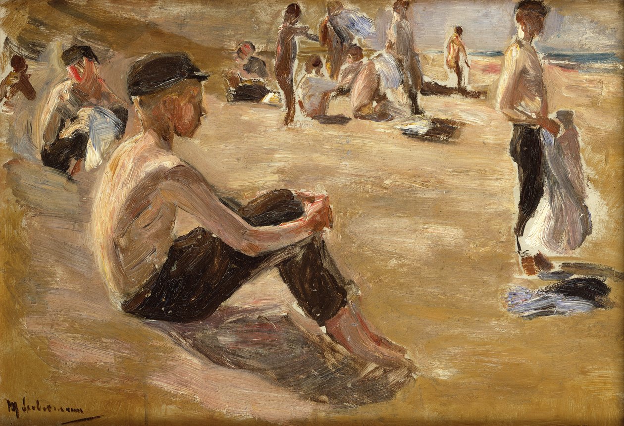 Fürdőző fiúk (olaj, tábla) alkotó: Max Liebermann