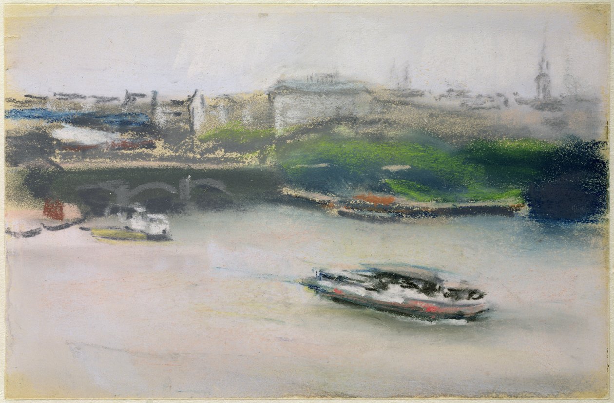 Binnenalster a Lombardsbrucke-val, Hamburg, 1910 (pasztell, papíron) alkotó: Max Liebermann