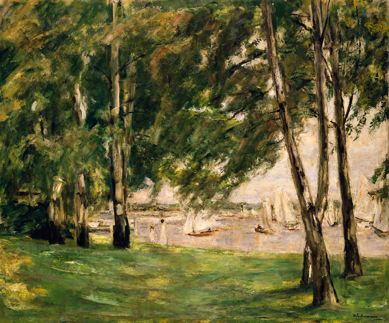 Kilátás a Wannsee-re vitorlásokkal alkotó: Max Liebermann