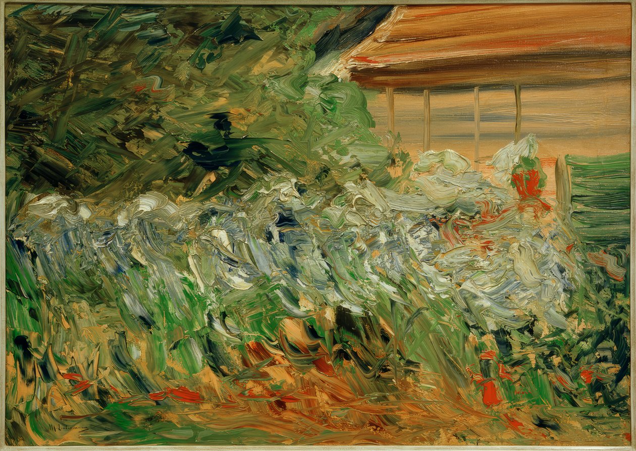 Bokrok virágok a kertész házikónál alkotó: Max Liebermann