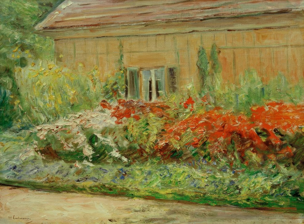 Bokrok virágok a kertész házikónál északon alkotó: Max Liebermann