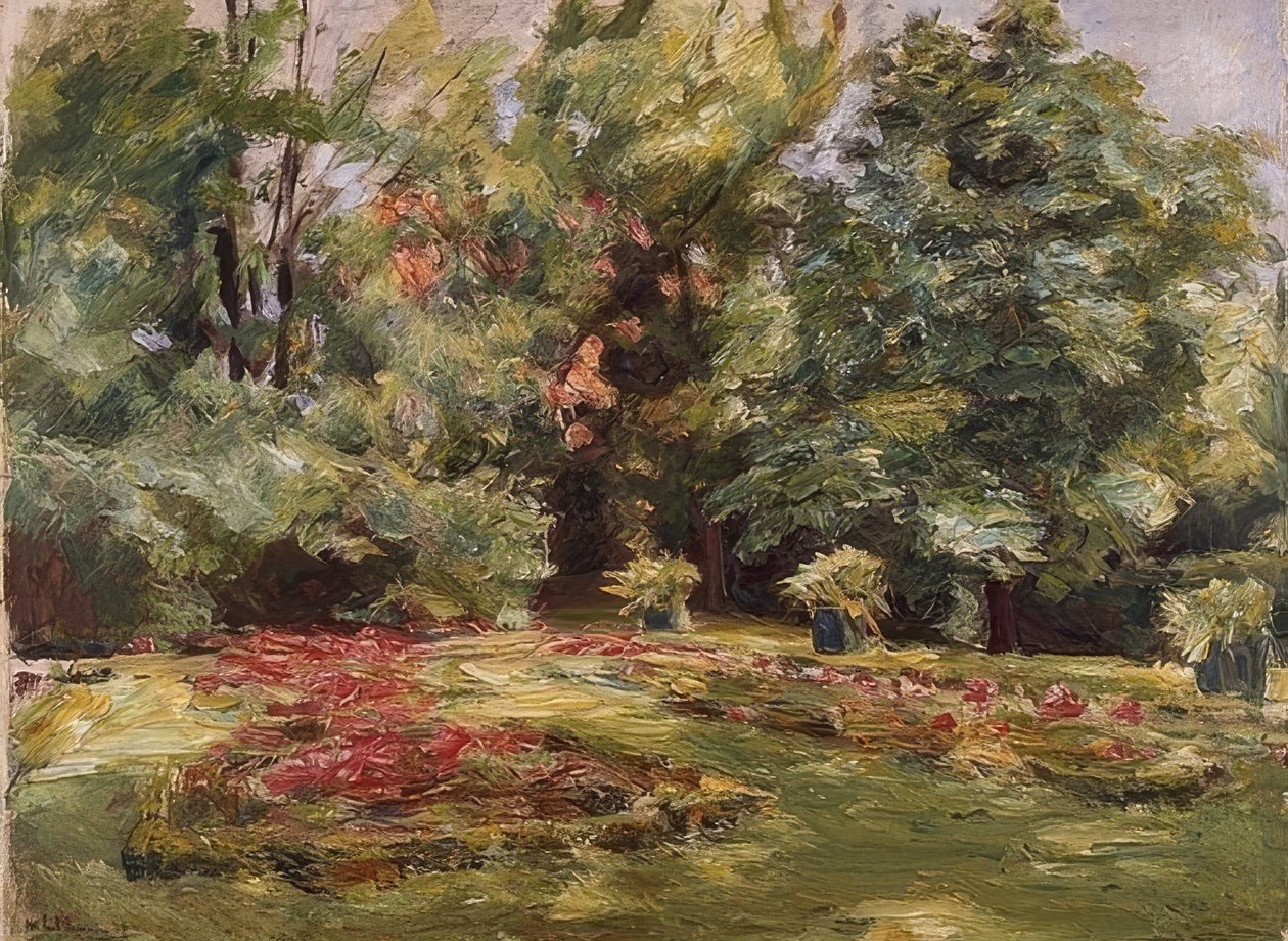 Virágos terasz a Wannsee kertben. 1924 alkotó: Max Liebermann