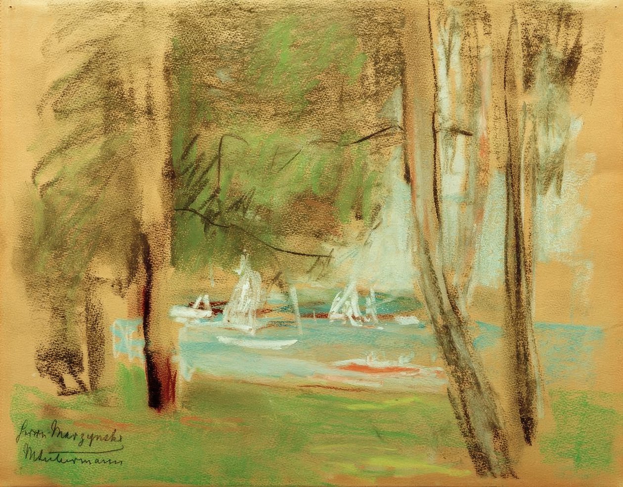 Hajók a Wannsee-n alkotó: Max Liebermann