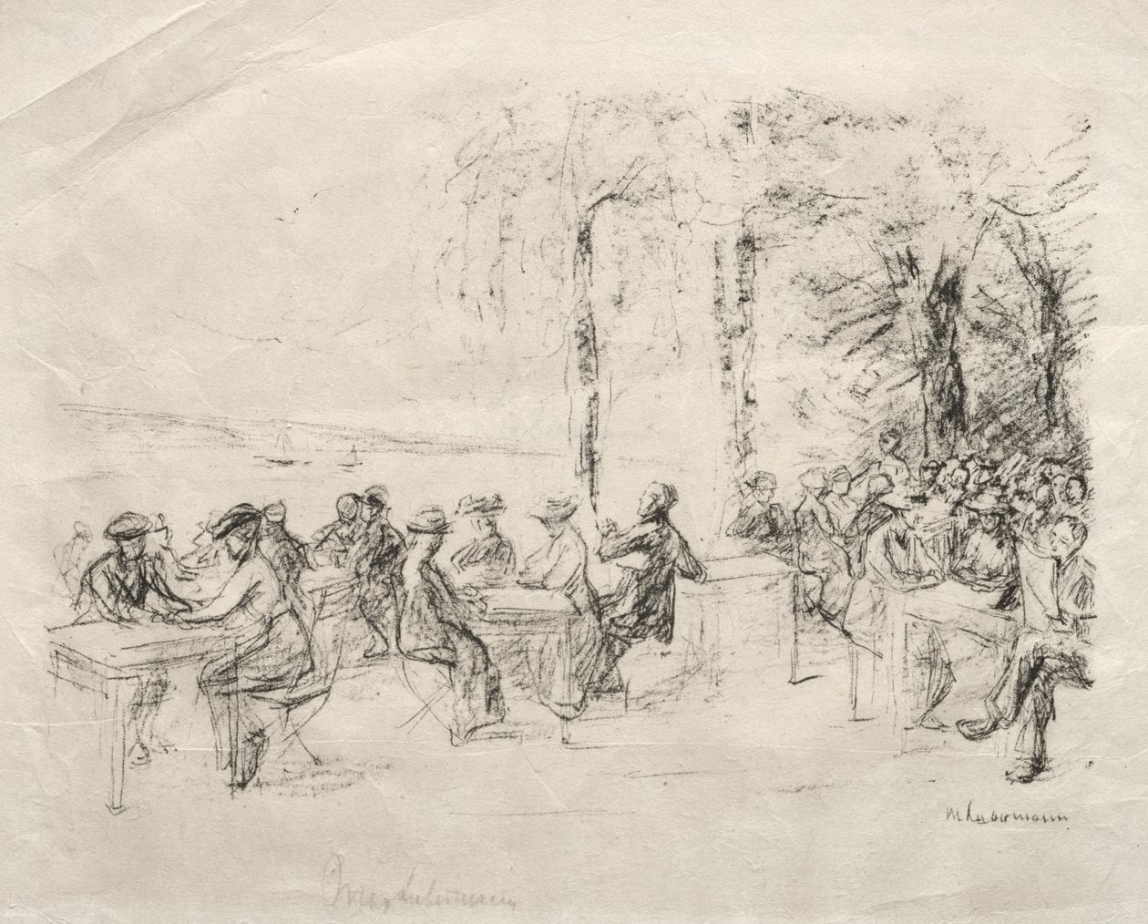 Kávézó a Havelen alkotó: Max Liebermann
