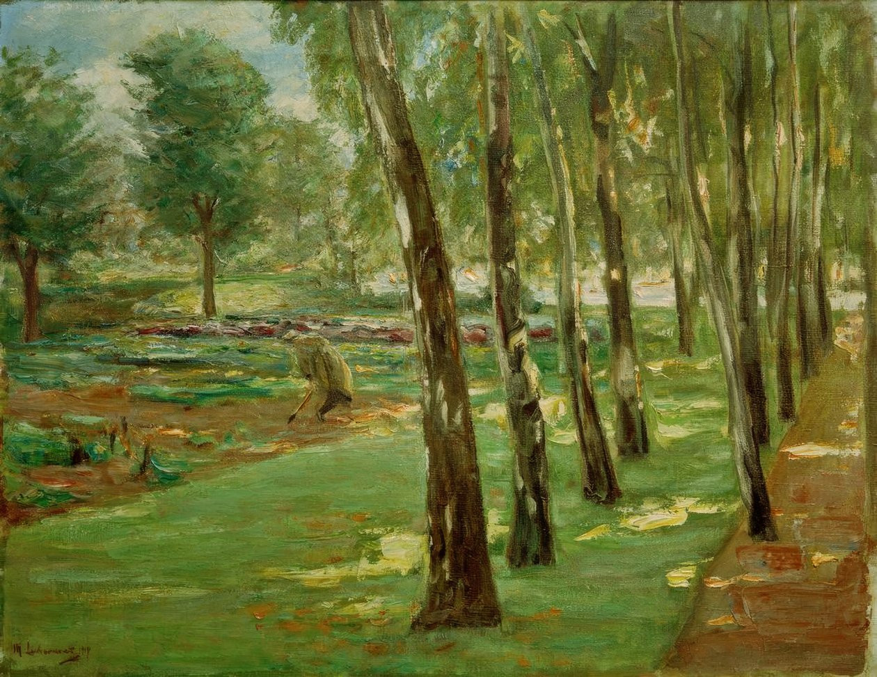 A nyírfa sugárút a Wannsee kertben - kilátás a káposztaföldre alkotó: Max Liebermann