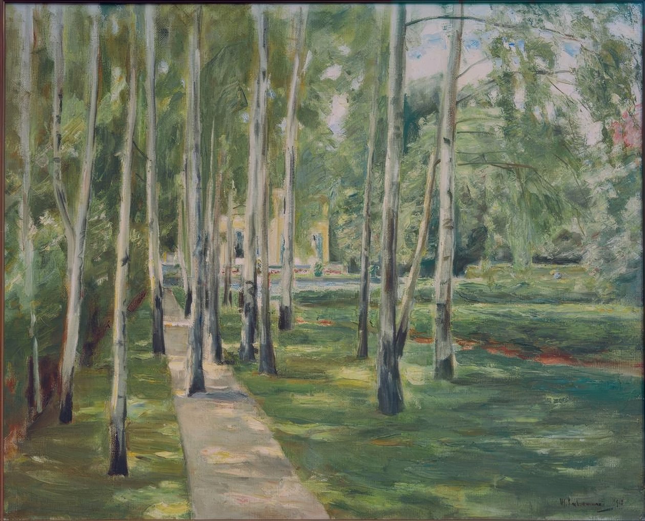 A nyírfa sugárút a Wannsee kertben nyugatra alkotó: Max Liebermann
