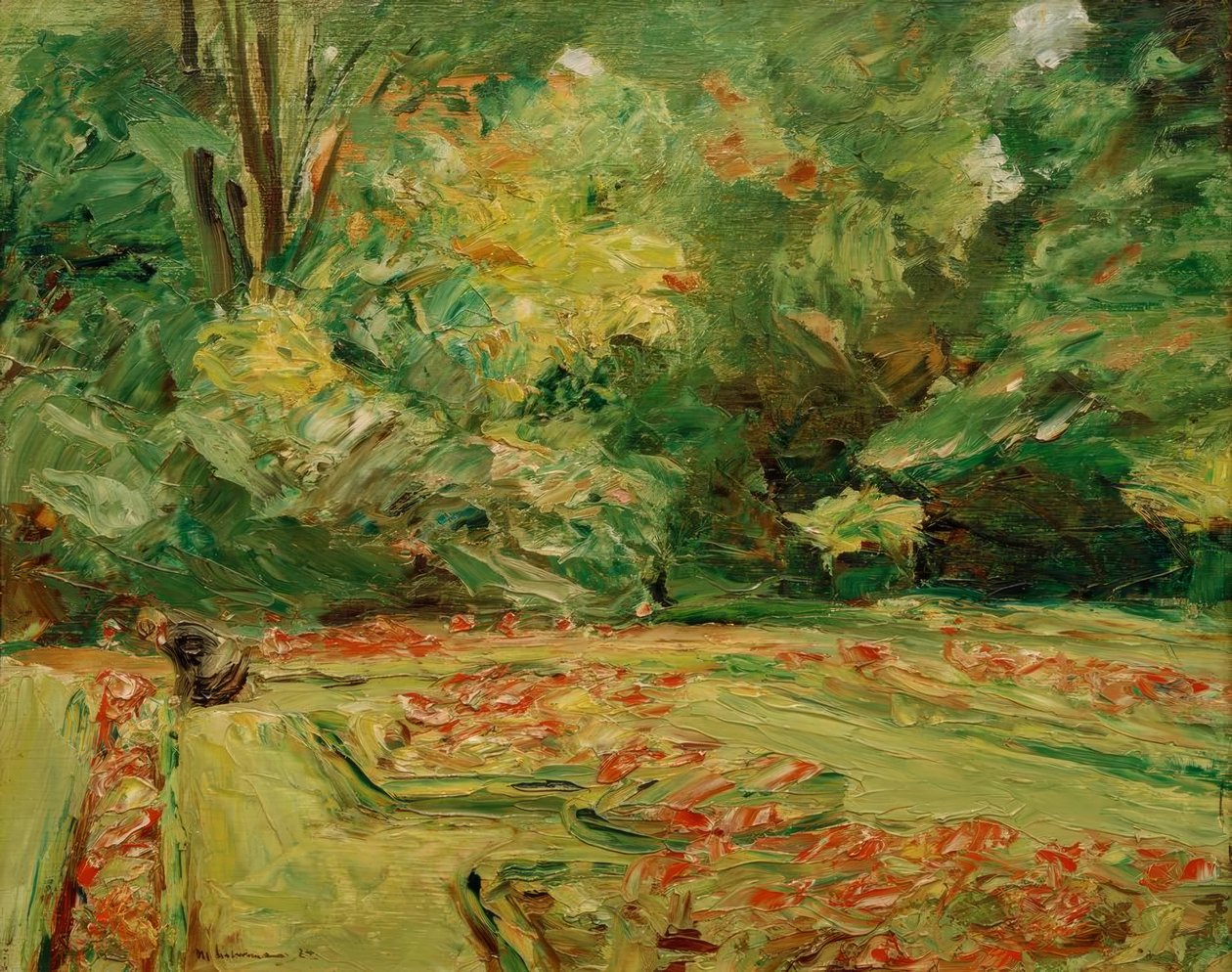 A virágterasz a Wannsee kertben északra alkotó: Max Liebermann