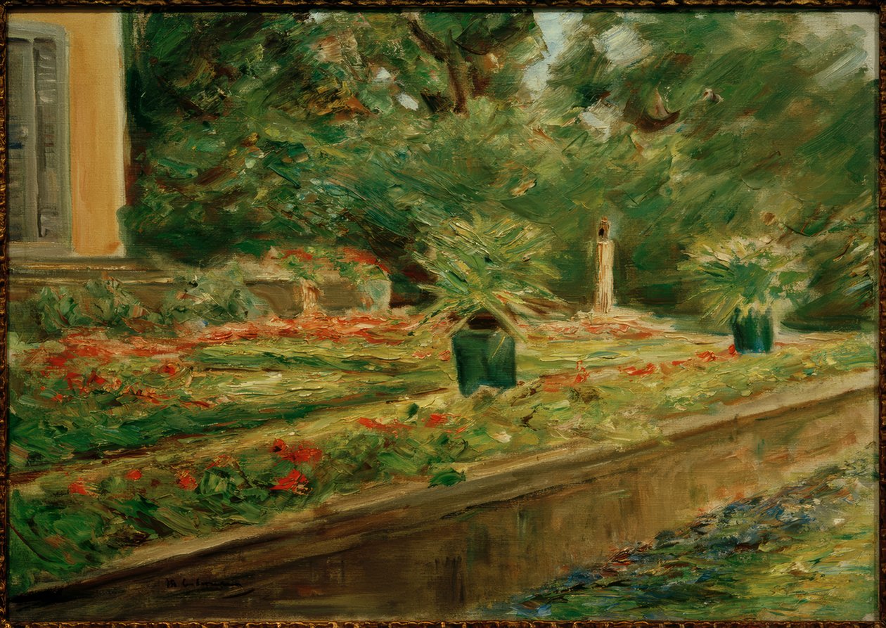 A virágterasz a Wannsee kertben északnyugatra alkotó: Max Liebermann